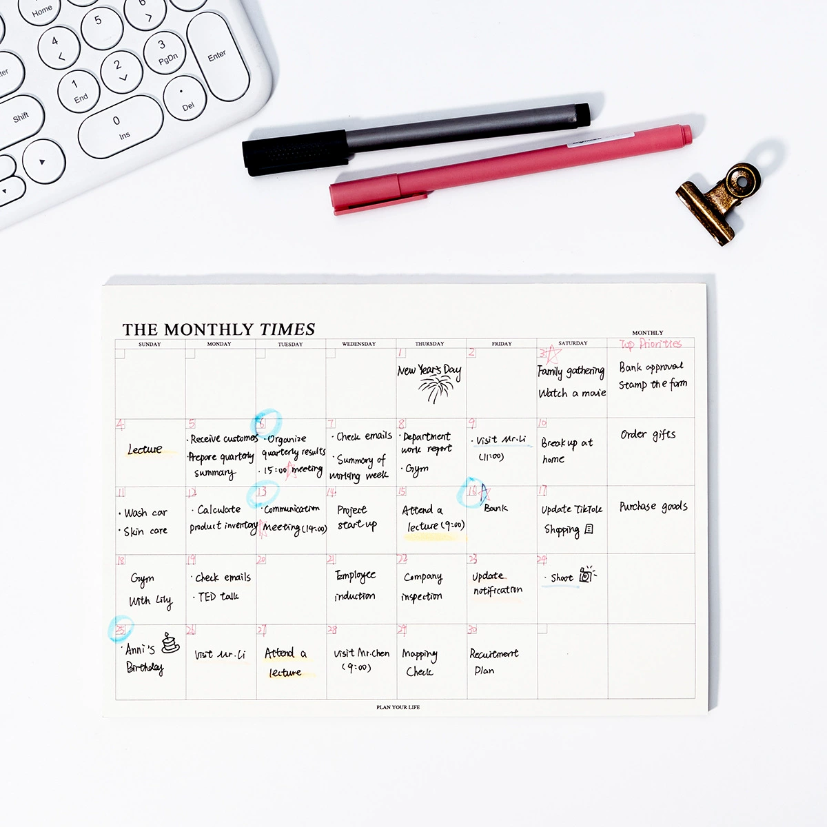 Переходно-граничный спот Weekly план съемный блокнот офис monthly планер Amazon TEMU, SHEIN