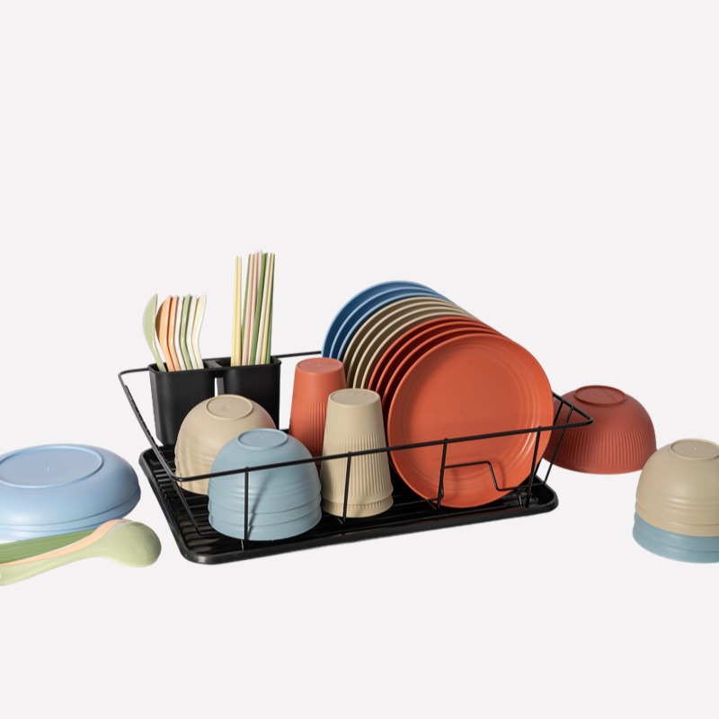 Transfronterizos para cocina drenaje rack tablero de cubierta de palillos caja de almacenamiento de platos rack de platos de una sola capa rack de platos rack