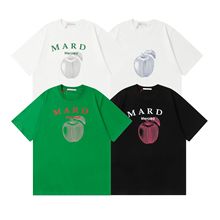 韩国潮牌Mard*苹果印花金高银同款圆领印花短袖T恤男女同款