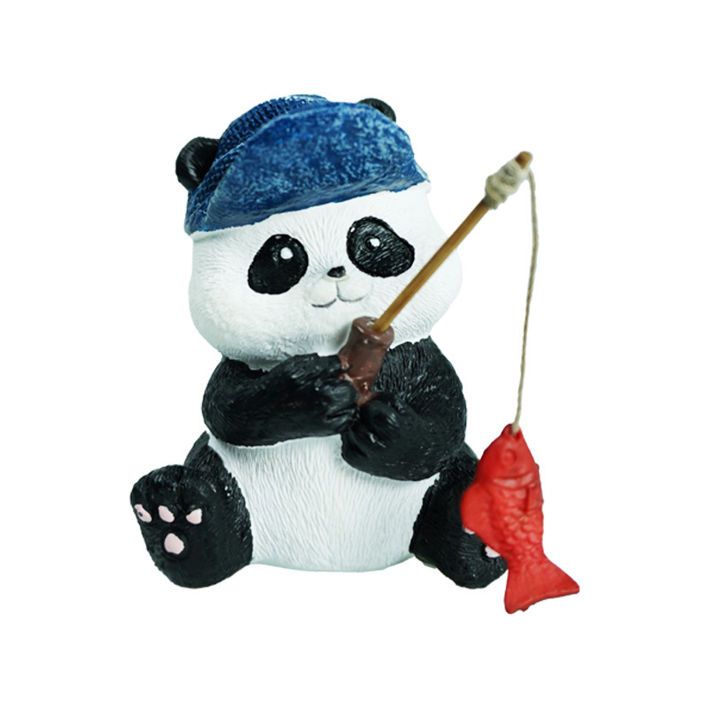 Paisajismo de peceras lindo acuario de pesca de panda colgante decoración de micro paisaje