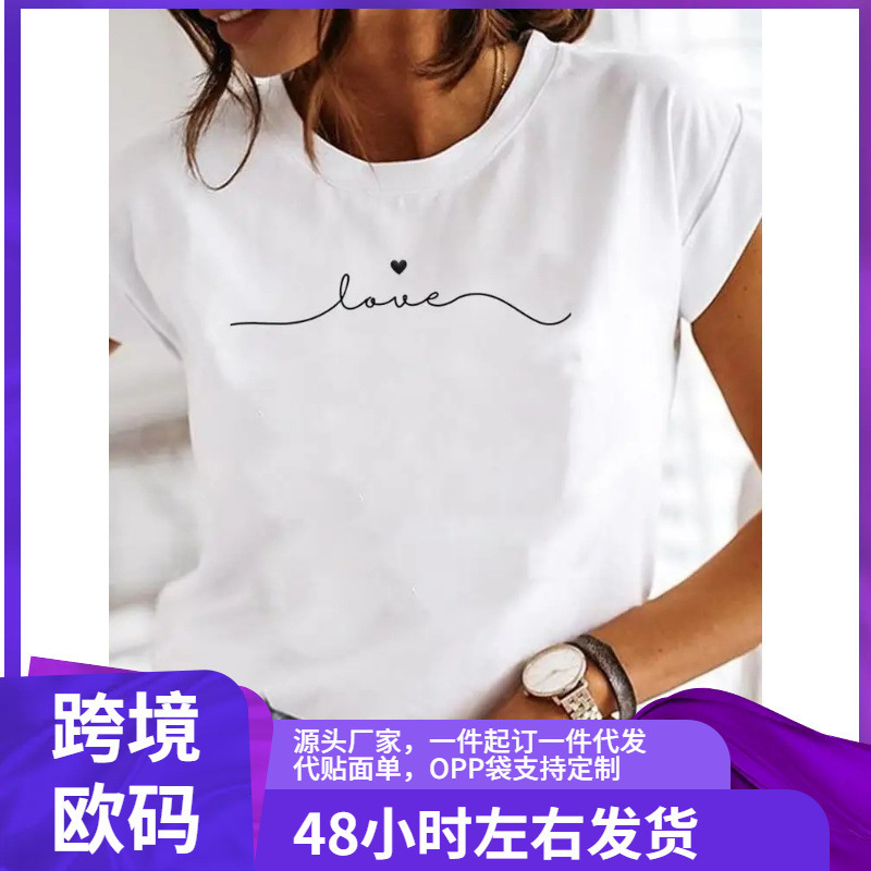 T-Shirt Clothing for Women, Fashionable Ladies' Casual Wear, T-Shirt with a Cute 90S Style Graphic Short