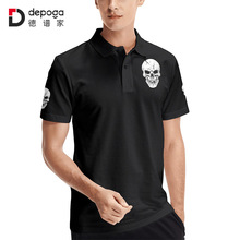 跨境专供外贸出口全涤Polo衫万圣节LOGO广告衫来图来样定制厂家