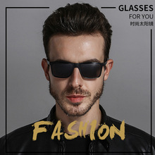 新款时尚潮流偏光太阳镜男士驾驶开车墨镜方框欧美复古眼镜批发