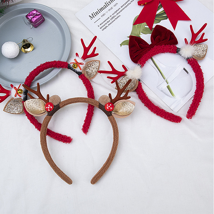 Cute Antlers Pine Cones Plush Handmade Hair Band display picture 2