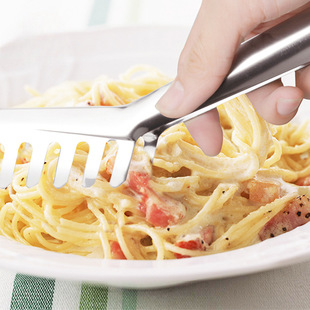 Amazon cross-border stainless steel spaghetti pasta clip toothed food food clip for buffet thickened noodle clip