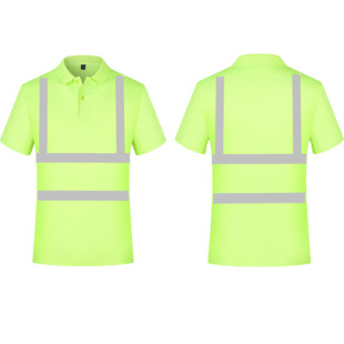 Quick-Drying Fabric Reflective Clothing T-Shirt Construction Site Engineering Construction Fluorescent Short-Sleeved T-Shirt Cycling Outdoor Safety Clothing