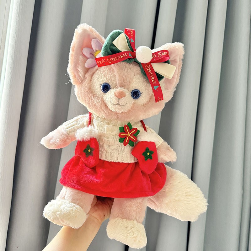 S 사이즈 빨간 장갑과 흰색 스웨터 스커트 정장