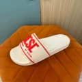 Red and white letters