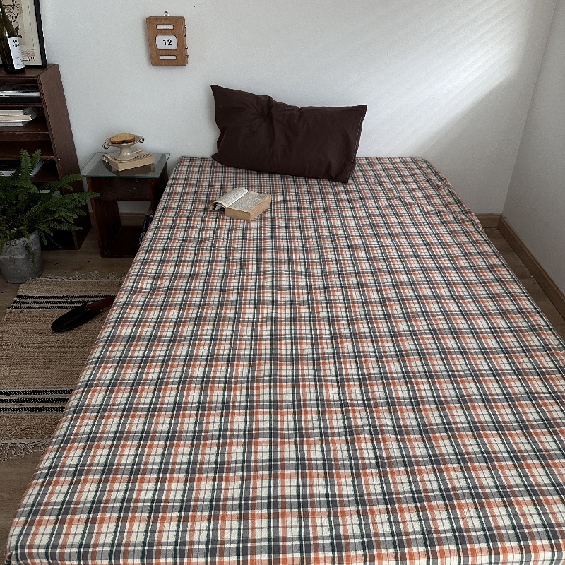 イン無地シンプルな純綿シングルピースベッドシーツ純綿シングルピースキルト 1.8 ボックスシーツマットレスプロテクターベッドカバー卸売