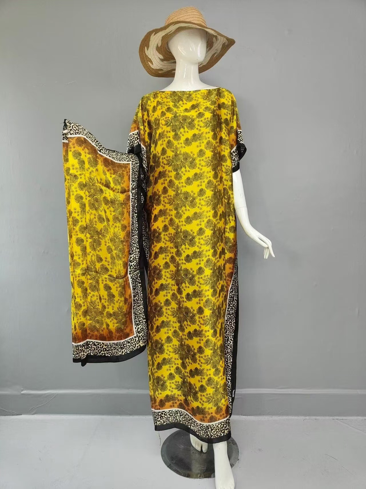 테두리 표범 무늬-노란색