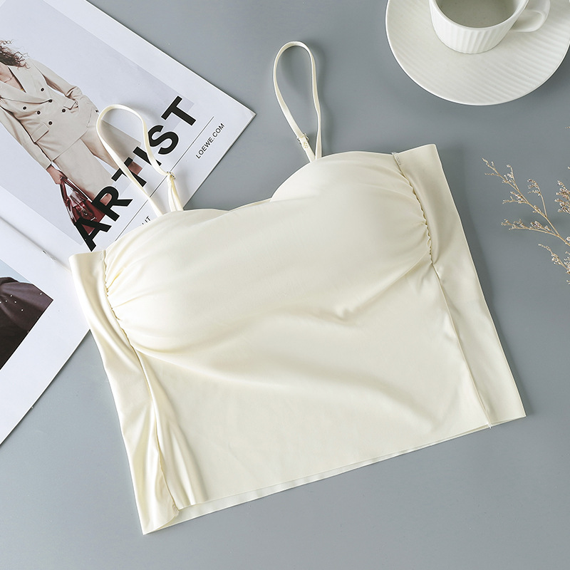 Belleza espalda camisola sin costuras de las mujeres push-up fija de una sola pieza Copa sin anillo de acero de fondo desgaste exterior todo partido camisola mujeres