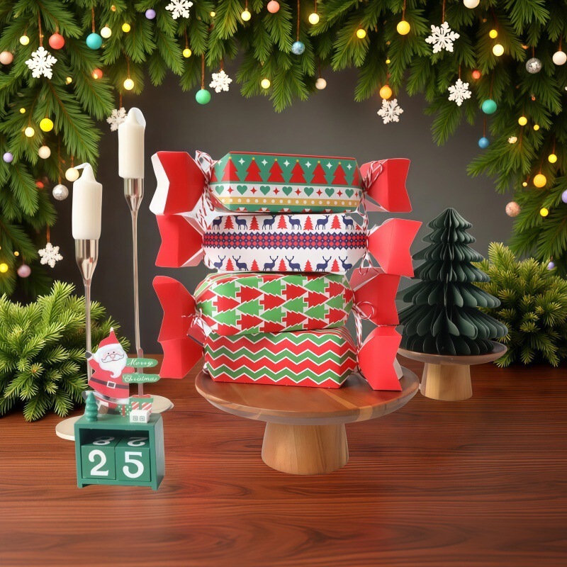 2025 クロスボーダー新しいクリスマスキャンディボックスクリエイティブ小さなギフトギフトボックスキャンディチョコレートビスケット包装箱|undefined
