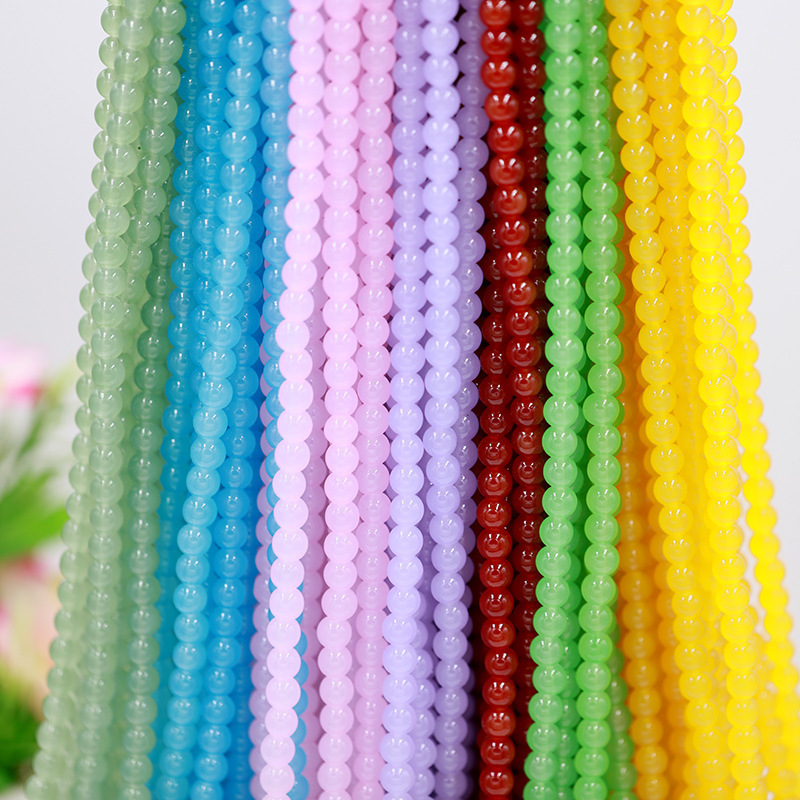 Monochrome glass crystal imitation jade stone beads loose beads bracelet necklace glass spacer beads DIY jewelry accessories wholesale Monochrome glass crystal imitation jade stone beads loose beads bracelet necklace glass spacer beads DIY jewelry accessories wholesale