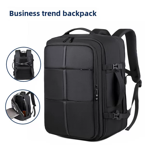 Business Expansion Large-Capacity Computer Bag for Business Trips, Men's Independent Shoe Compartment Travel Bag, Men's Backpack, Oxford Cloth Backpack