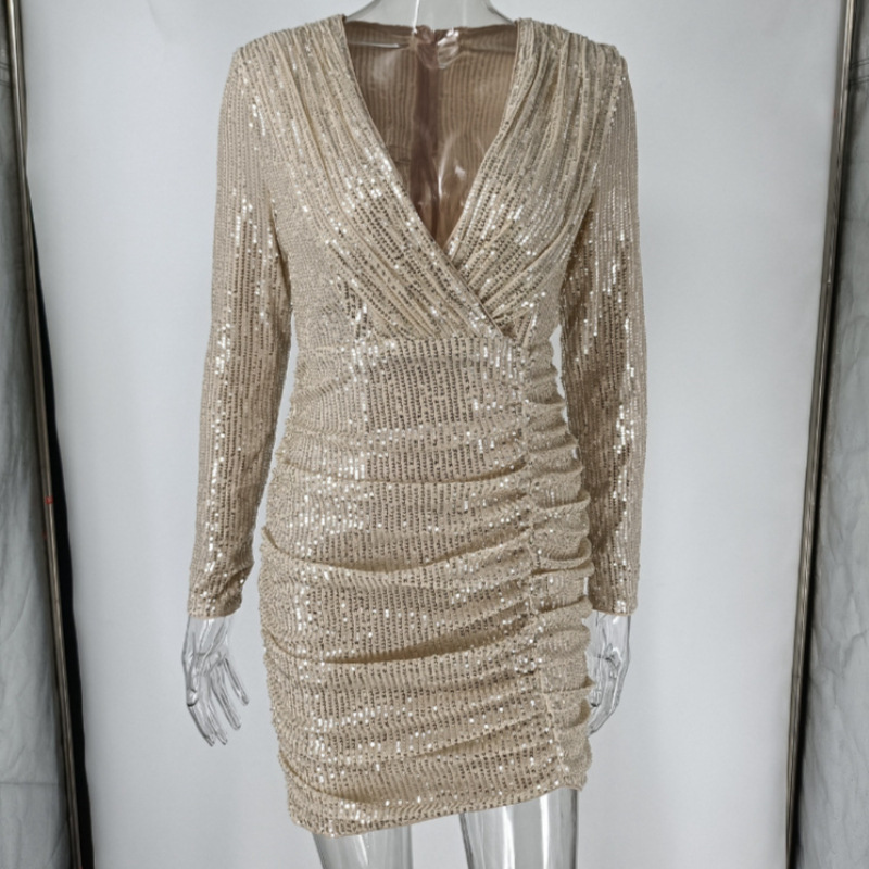 Back-To-School Dance Party Sexy Sequined Bodycon Mini Dress Elegant Socialite Party Dress Hot Girl Style Tight-Fitting Dress Back-To-School Dance Party Sexy Sequined Bodycon Mini Dress Elegant Socialite Party Dress Hot Girl Style Tight-Fitting Dress
