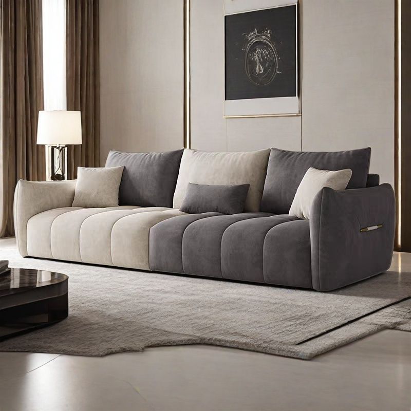 Italian Minimalist Suede Sofa Living Room Small Apartment Large Three or Four Person Modern Simple Color Matching Straight Sofa