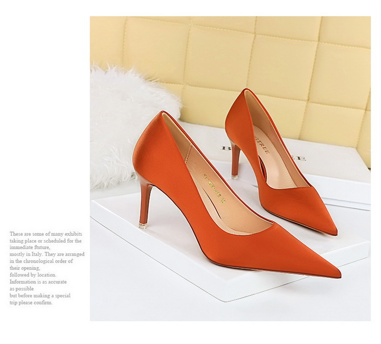 Mode einfach alle-passenden high heels dünne fersen high heels flach mund spitzen frühling und herbst satin frauen der einzelnen schuhe_voghion.com