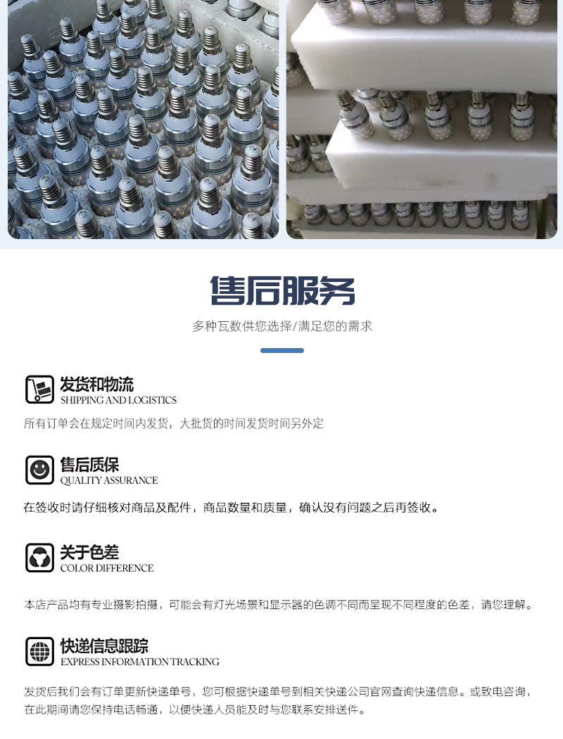 led玉米灯光头强灯泡E14e27螺口家用无频闪节 能灯12W16w三色变光 pic 17