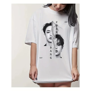 欧码纯棉Vintage Bang Chan Stray Kpop pattern T-shirt 220g he