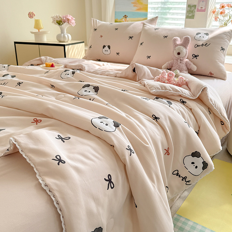 A級夏用ウォッシュドコットンサマーキルト、エアコン用掛け布団、寮用シングル、子供用薄型、洗濯機で洗えるキルト芯、抗菌