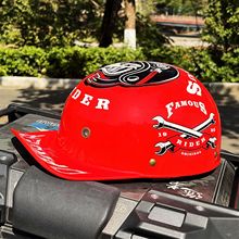 源头夏季半盔摩托车棒球盔夏男女款复古哈雷电动机车头盔厂家骑行