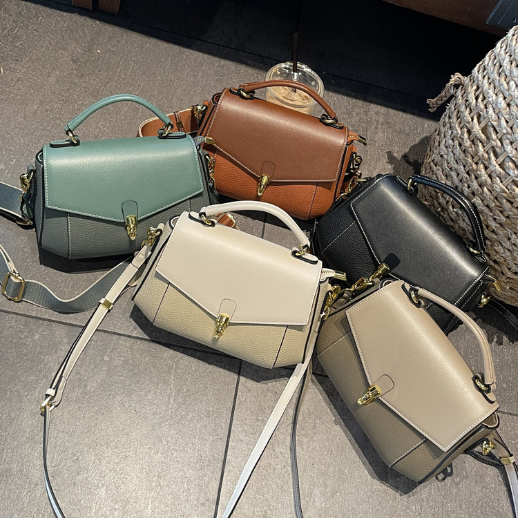 Women's Genuine Leather Small Square Shoulder Bag Elegant Versatile_voghion.com