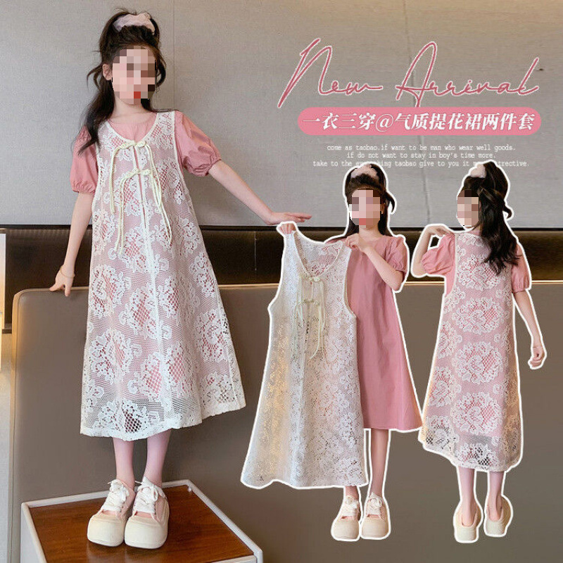 Girls Dress Summer Dress 2025 New Style Children's Princess Dress Summer Girls' Chinese Style Summer Girls
