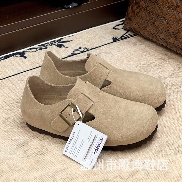 Sangpo Birkenstock Shoes 2025 Spring and Autumn Men's and Women's Slip-On Lazy Shoes with Hidden Height Increase and Thick Soles, Couple Style Birkenstock Shoes