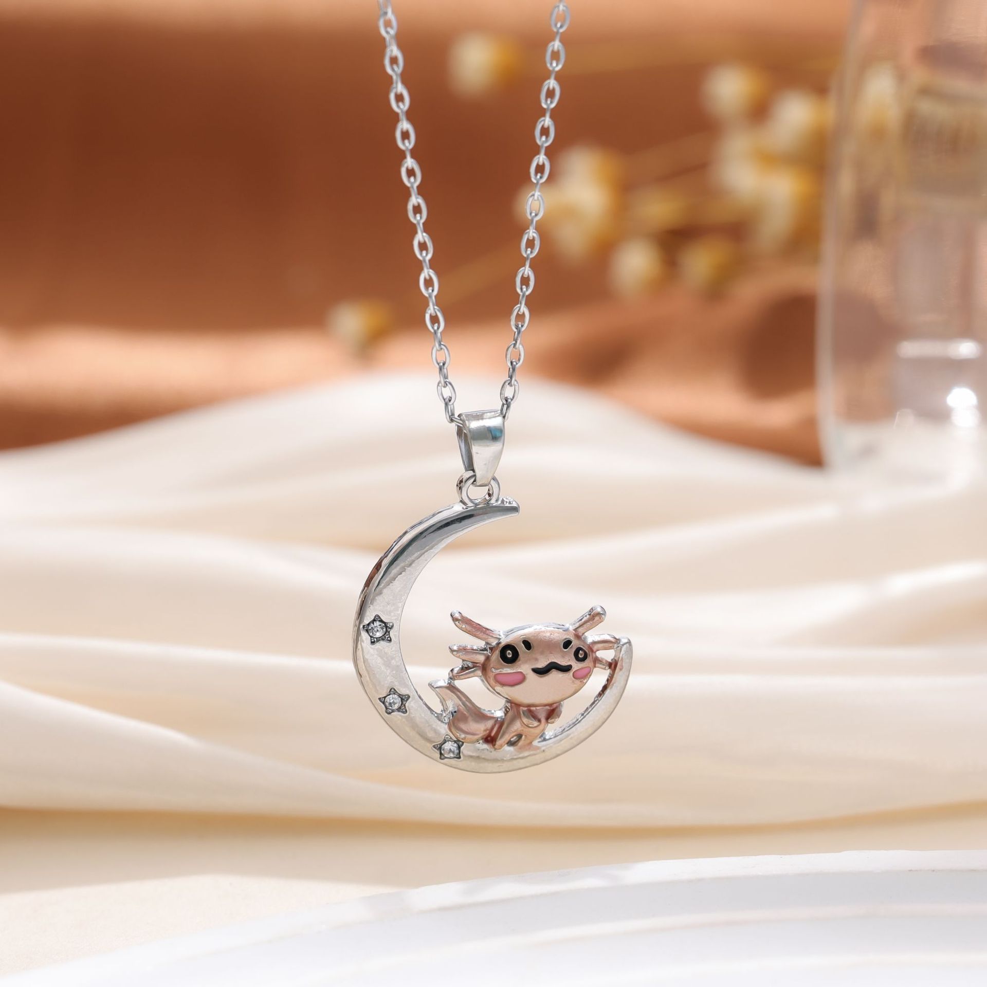 Venta caliente transfronteriza europea y americana colgante de amor de diamantes coloridos en forma de corazón collar de mujer collar de unicornio regalo del día de la madre