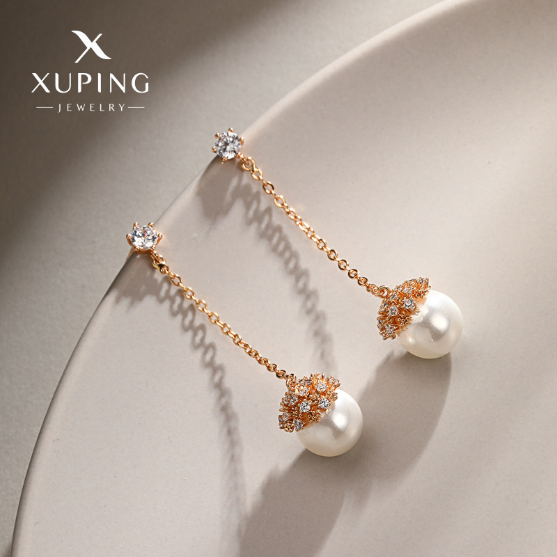 Xuping fashion long tassel imitation pea...