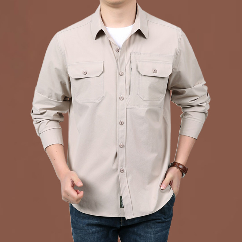 Chaqueta camisa de manga larga otoño nuevo estilo relajado casual versátil hombre gran camisa de trabajo abrigo