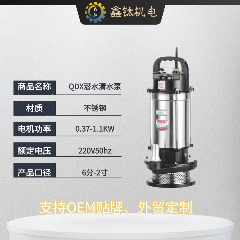 QDX 스테인레스 스틸 수중 워터 펌프