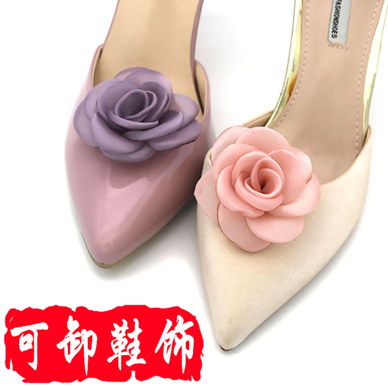 High Heels Shoes Front Flower Shoe Buckle Handmade Fabric Rose Flower Shoe Flower Accessories Single Shoes Toe Decoration Accessories Shoe Clip High Heels Shoes Front Flower Shoe Buckle Handmade Fabric Rose Flower Shoe Flower Accessories Single Shoes Toe Decoration Accessories Shoe Clip