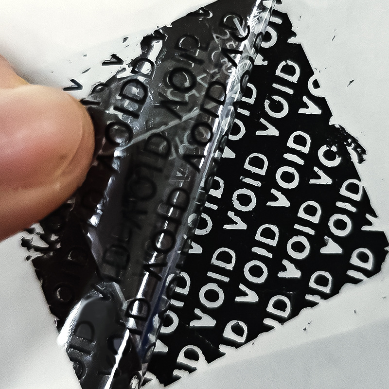 Etiqueta anti-falsificación de imagen personalizada, desgarro personalizado, etiqueta no válida, personalización, desbloqueo de palabras retenidas, pegatina de sellado anti-desmontaje y anti-desgarro desechable