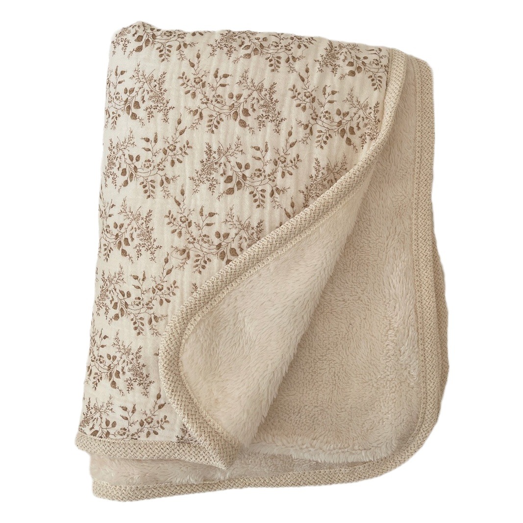 Ins Floral Cotton Yarn Fleece Blanket Double-Sided Crochet Lace Blanket Baby Blanket Throw Blanket Swaddle Blanket