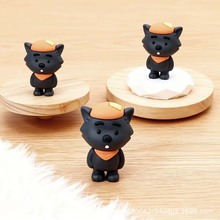 呆呆灰太狼红太狼摆件桌面可爱创意玩偶汽车装饰 6cm手办公仔批发