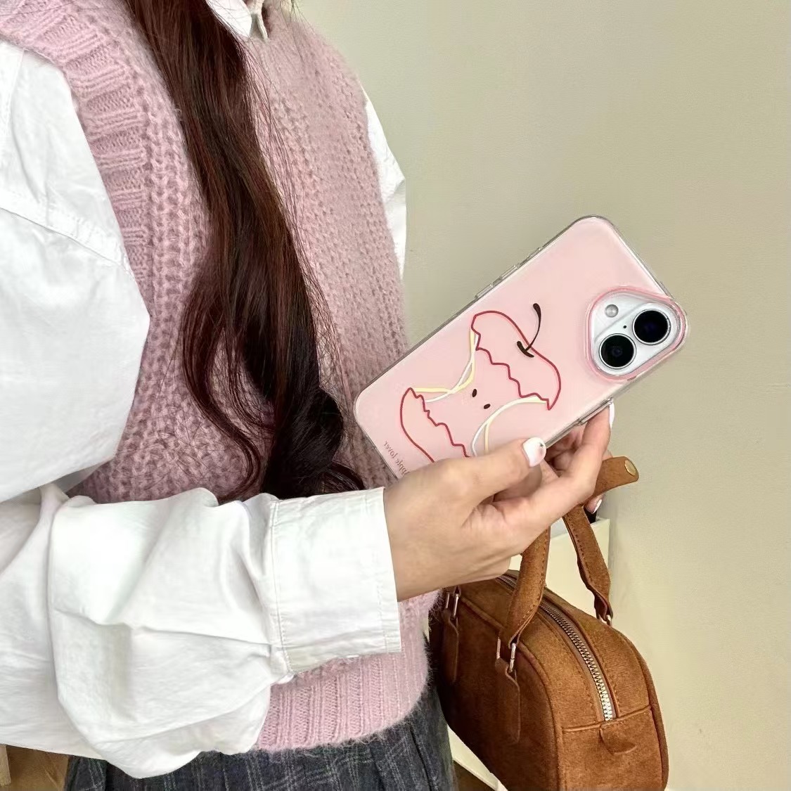 Línea de color de macarons estilo ins Apple para iPhone 15 funda para teléfono móvil 16ProMax Apple 14/13 hembra