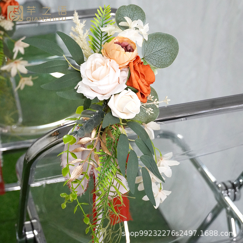 Cinta naranja YZ007: blanco lechoso + rojo ladrillo