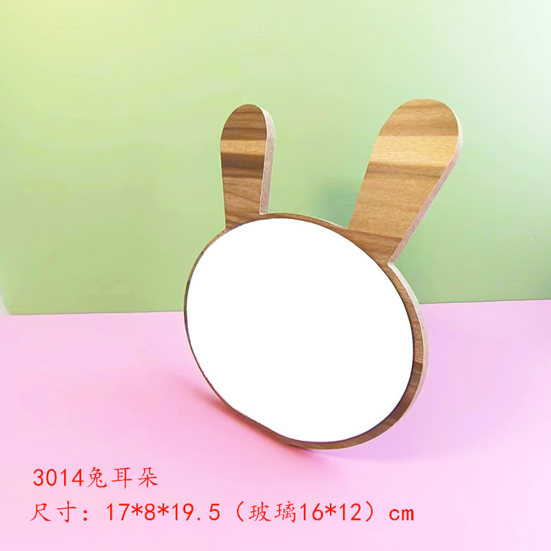 木製折りたたみ式卓上化粧鏡、密度板木目調ミラー、卸売木製美容鏡、ドレッシングテーブル|undefined
