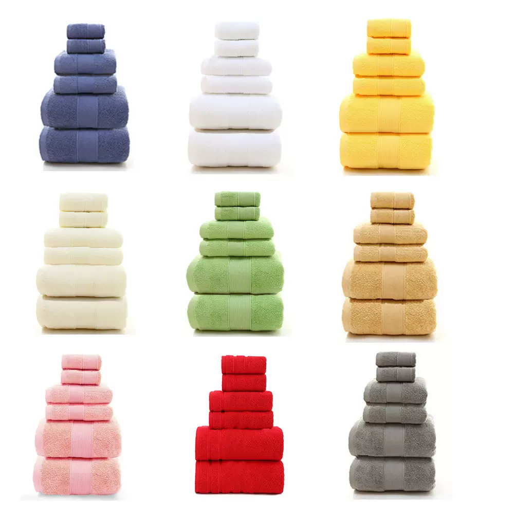 亚马逊6件套毛巾浴巾全棉加厚酒店外贸套巾浴室跨境纯棉毛巾套装