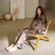 Spring/Autumn 2024 Butterfly Printed Long Sleeve Cardigan Pajamas Women's Luxury Home Wear