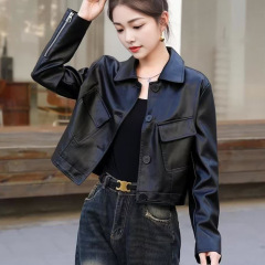休闲秋冬季新款小皮衣外套女宽松显瘦pu皮机车服时尚短款夹克上衣