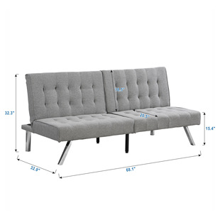 Casual Small-Sized Leather Art Sofa, Single and Double Multi-Functional Living Room Dual-Purpose Foldableing Sofa Bed
