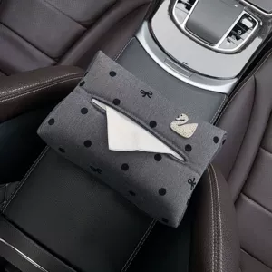 Car Tissue Box with a High-End Feel for Women, In-Car Tissue Holder, Car Tissue Storage Box, Armrest Box for Car Use