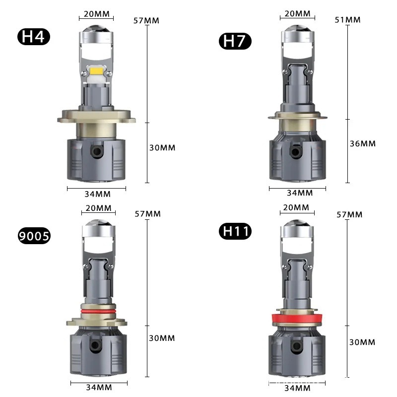 A80 작은 렌즈 H4H7 H11 9005 9006 수정 된 어안 램프 40W 슈퍼 밝은 자동차 램프 자동차 LED 헤드 라이트