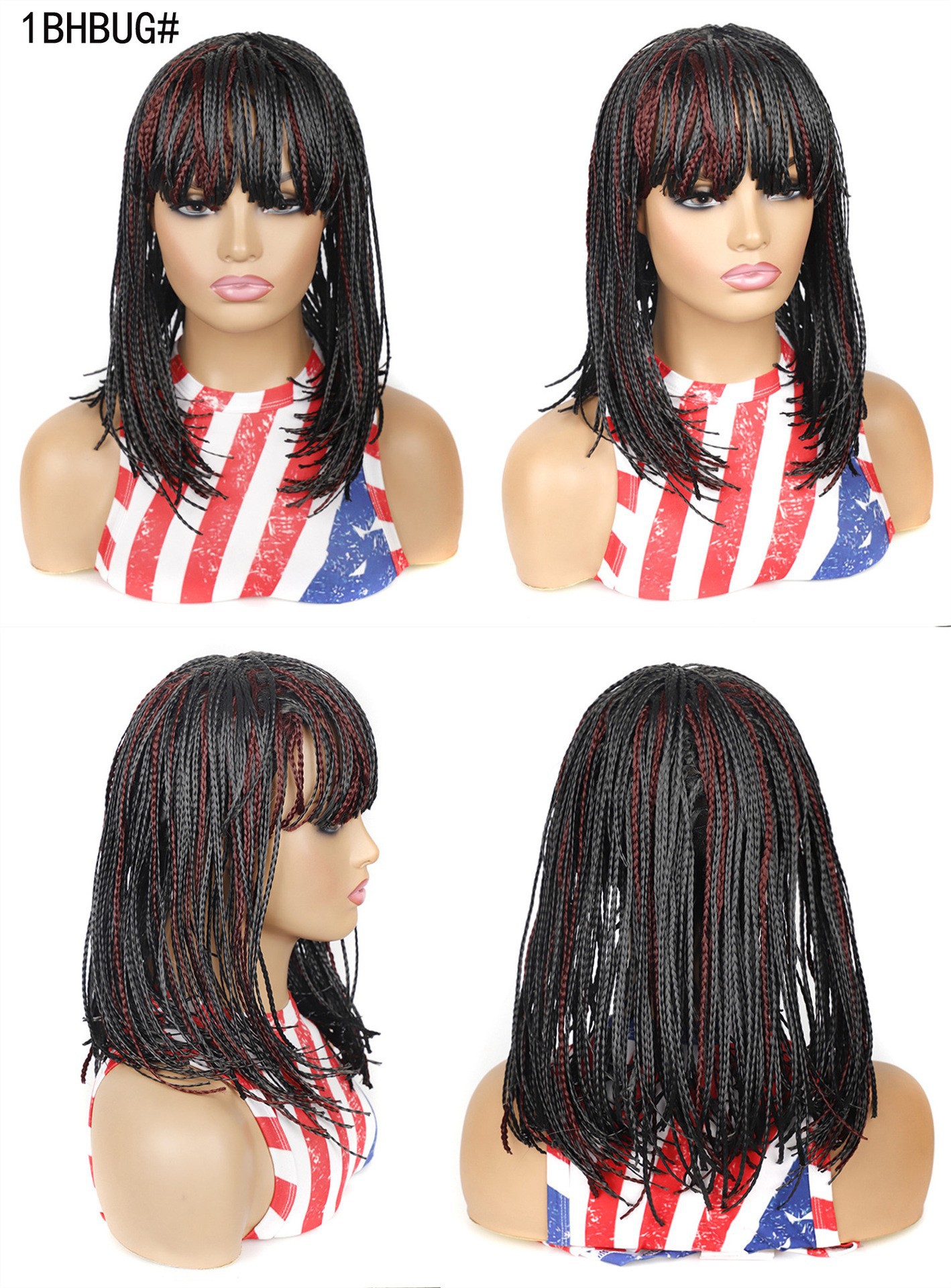 Matu pieaudzēšana un parūkas Pīta parūka, sieviešu īsi mati, bob parūka, ķīmiskās šķiedras pīta īsa matu parūka vairumtirdzniecībā noliktavā_voghion.com