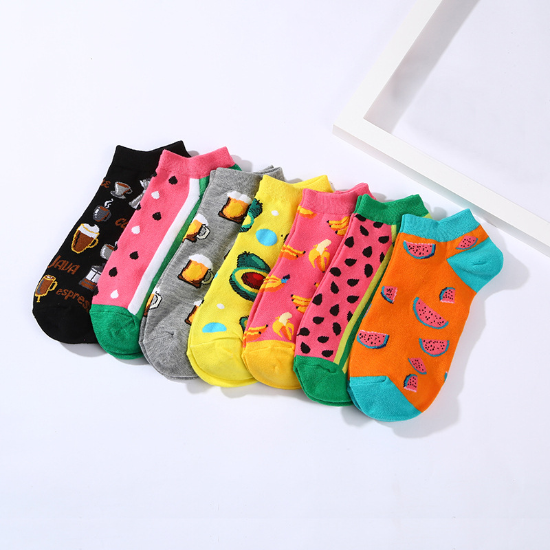 Unisex Simple Style Geometric Fruit Cotton Ankle Socks A Pair display picture 3