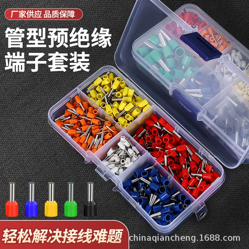 Набор клеммных колодок для трубок VE, 400 шт., европейский контактный тип проводки, предварительно изолированная клеммная коробка холодного прессования