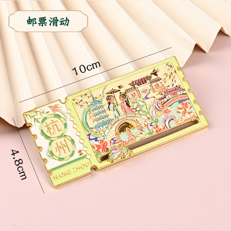 杭州系列金属冰箱贴雷峰塔西湖灵隐寺断桥残雪景区文创周边磁吸贴|undefined