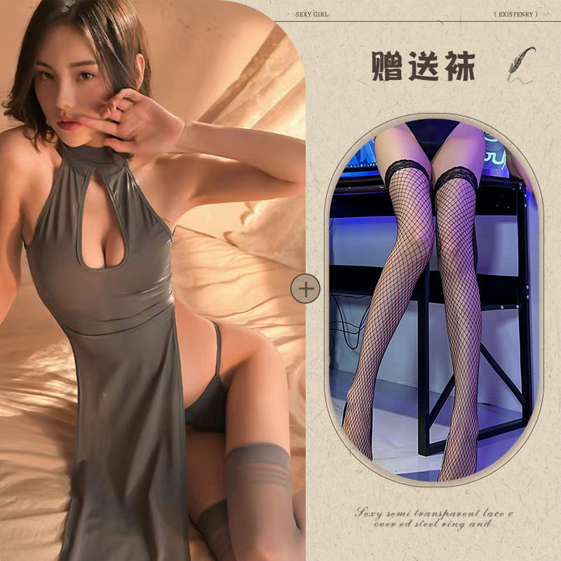 회색 검은 순 스타킹